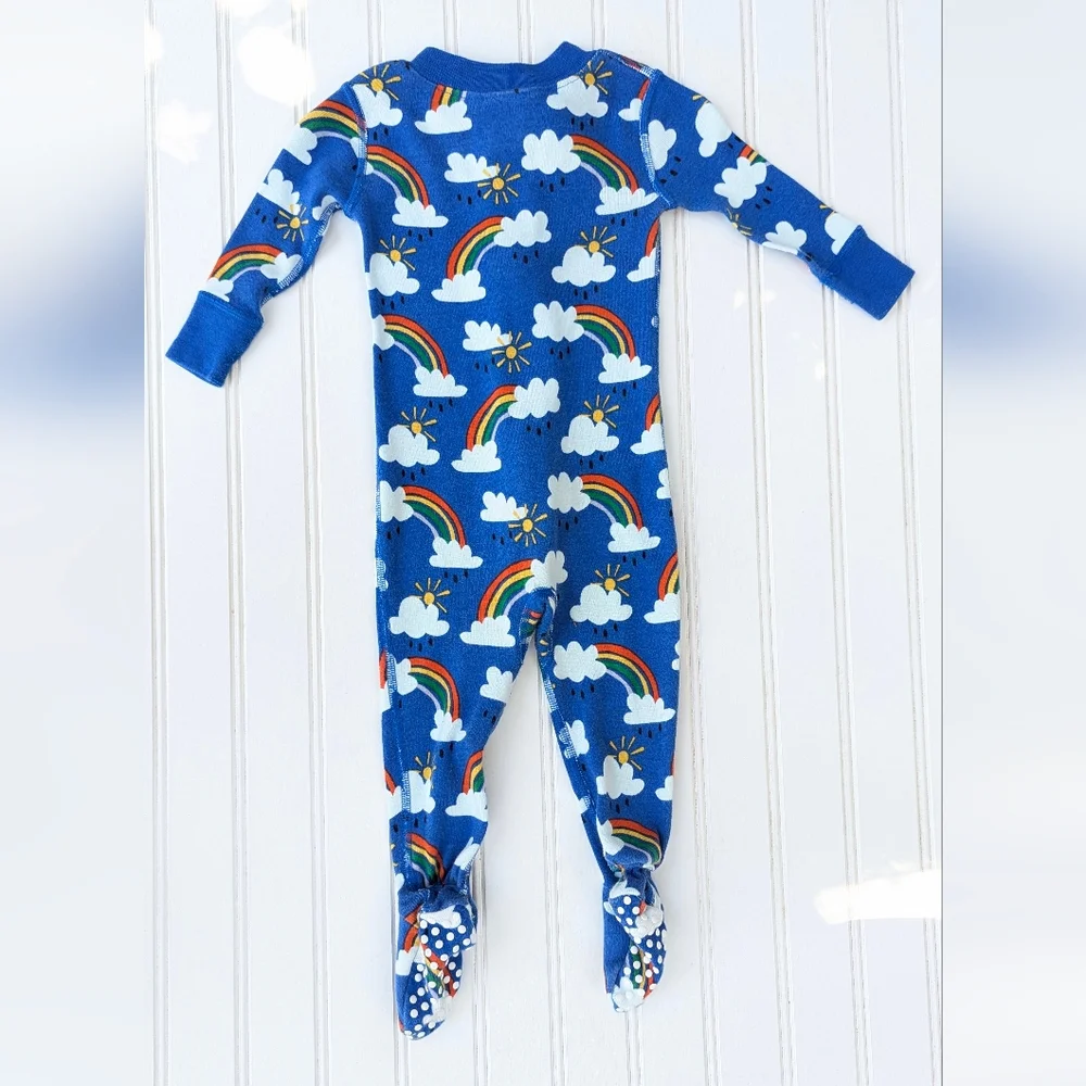Hanna Andersson Blue One Piece with Rainbows - Picture 4 of 4